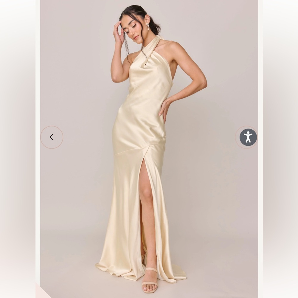Revelry champagne halter top dress